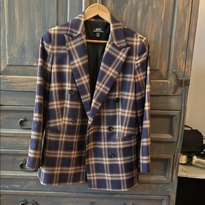 Plaid lined blazer oversized